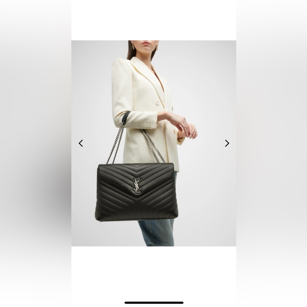 Black Large Loulou YSL Shoulder Bag in Quilted Leather - Picture 13 of 14